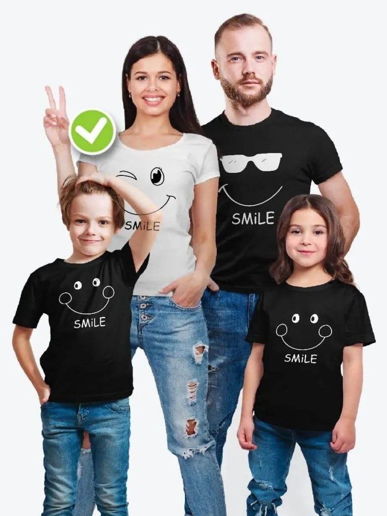 Футболки Фэмили Лук с рисунком Smiley family